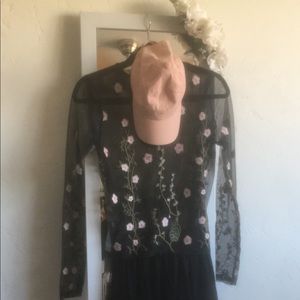 Black Mesh Embroidered Shirt